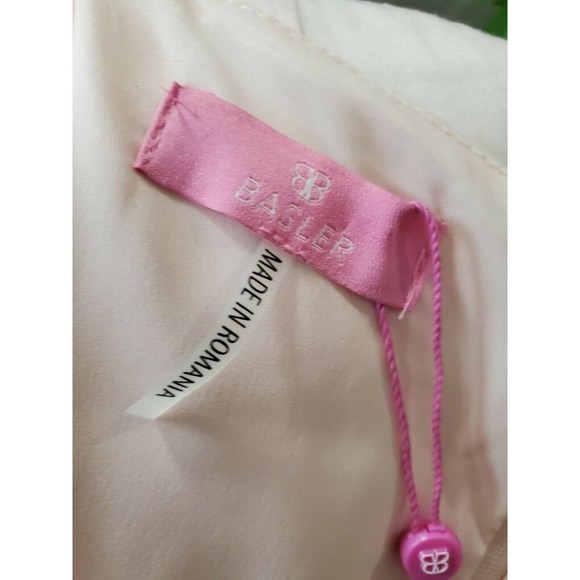 Bloomingdale's Basler Women's Pink Round Neck Short Sleeve Knee Length Dress - Picture 8 of 12